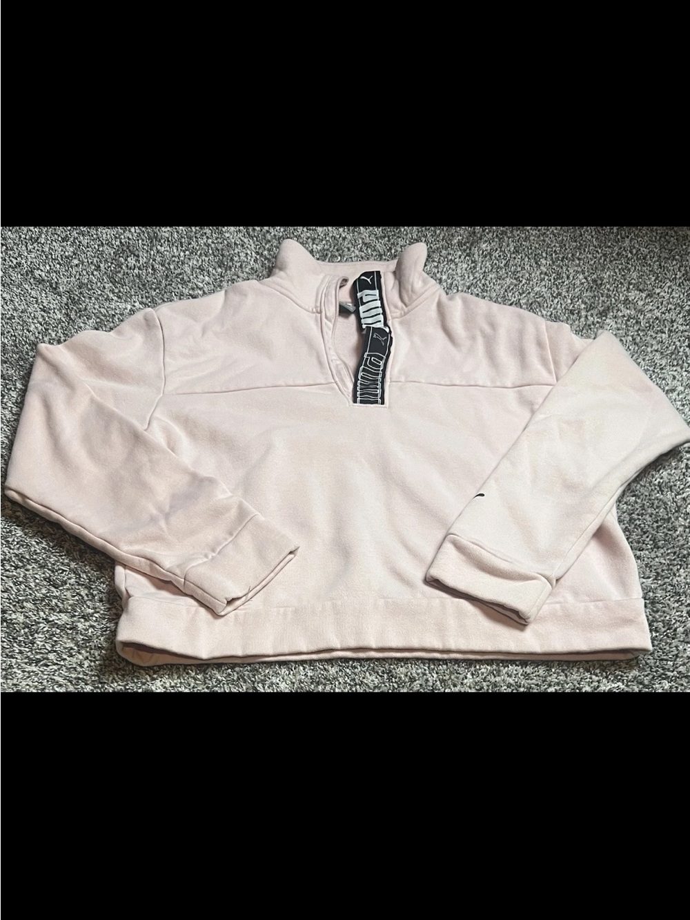 Puma Women's Pale Pink Quarter-Zip Fleece Pullover